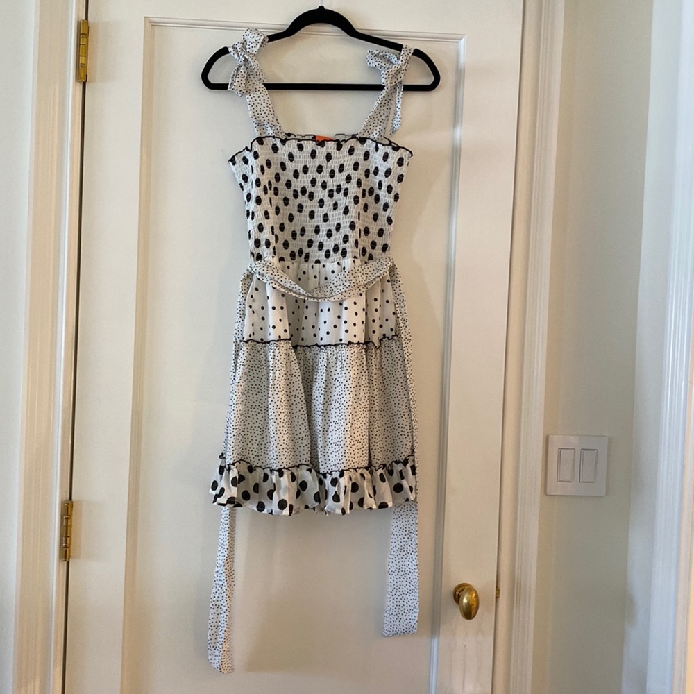 River Island Polka Dot Mini Beach Dress - White